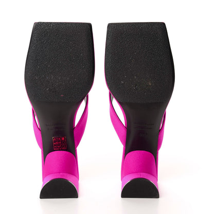 Balenciaga Spandex Double Square Flat 60mm Sandals 36.5 Lipstick Pink Black 6 of 10