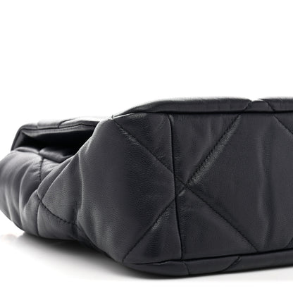 Chanel Goatskin Quilted Large Chanel 19 Flap Navy Blue 9 of 10