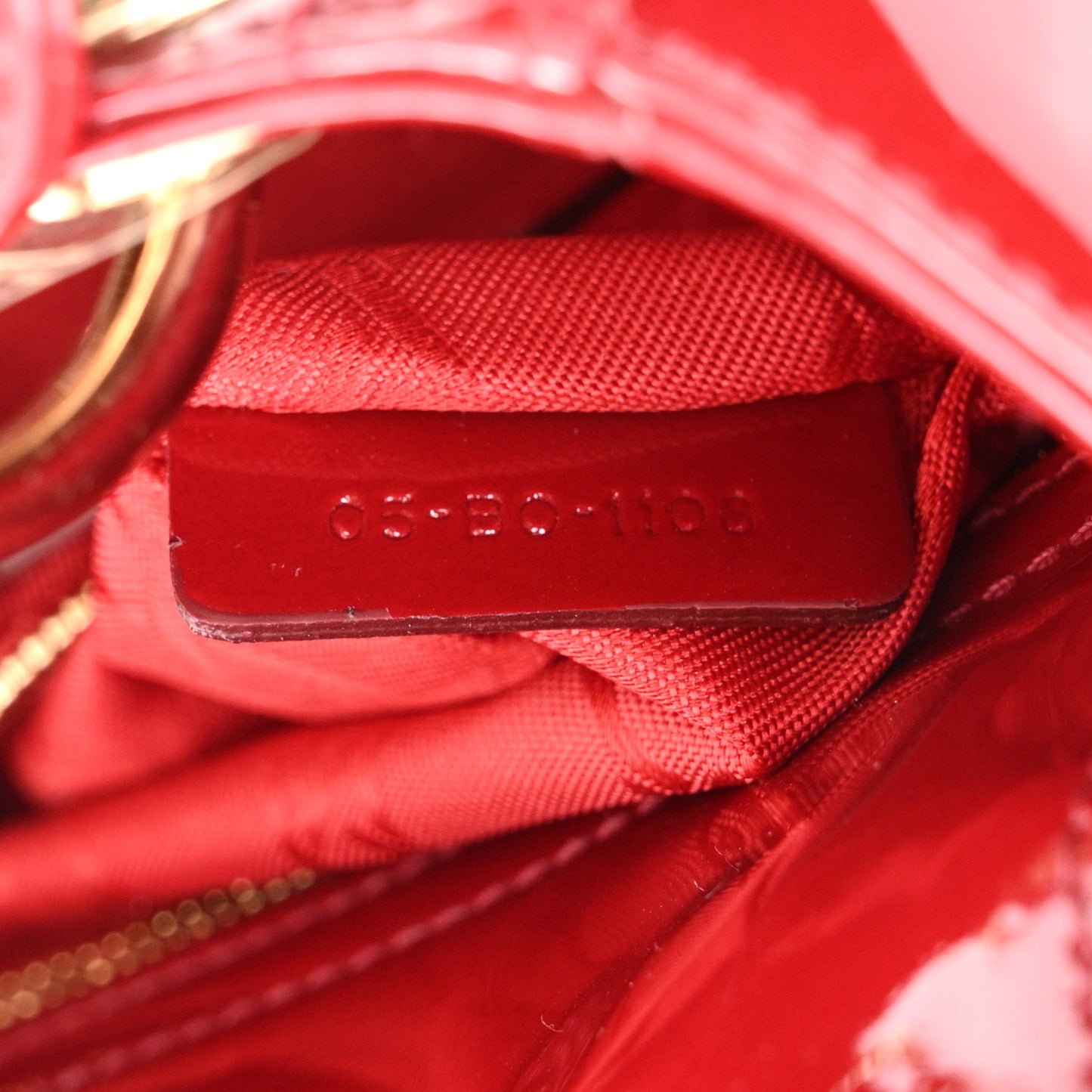 Patent Cannage Mini Lady Dior Red