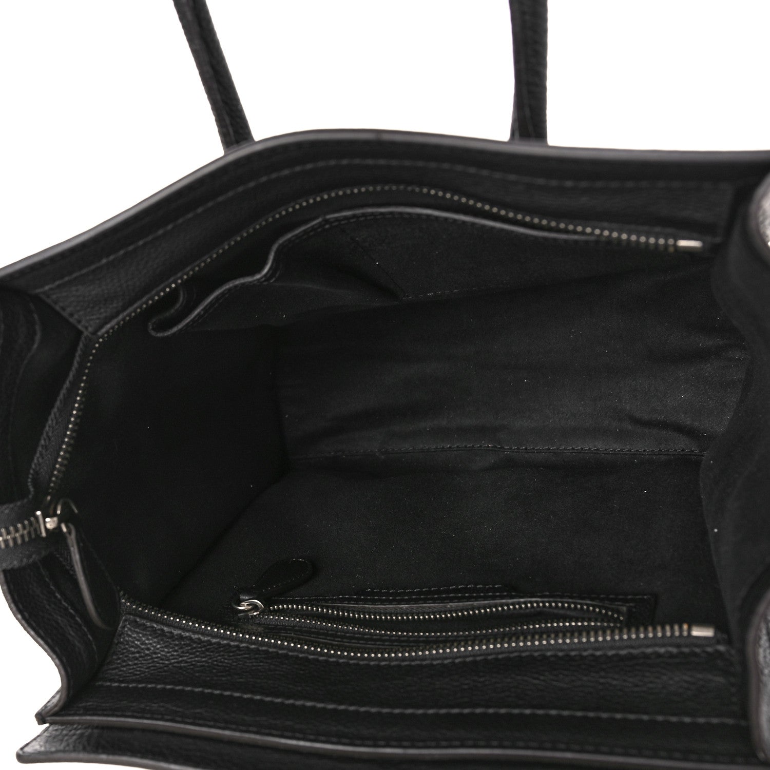 Celine Drummed Calfskin Micro Luggage Black 5 of 8
