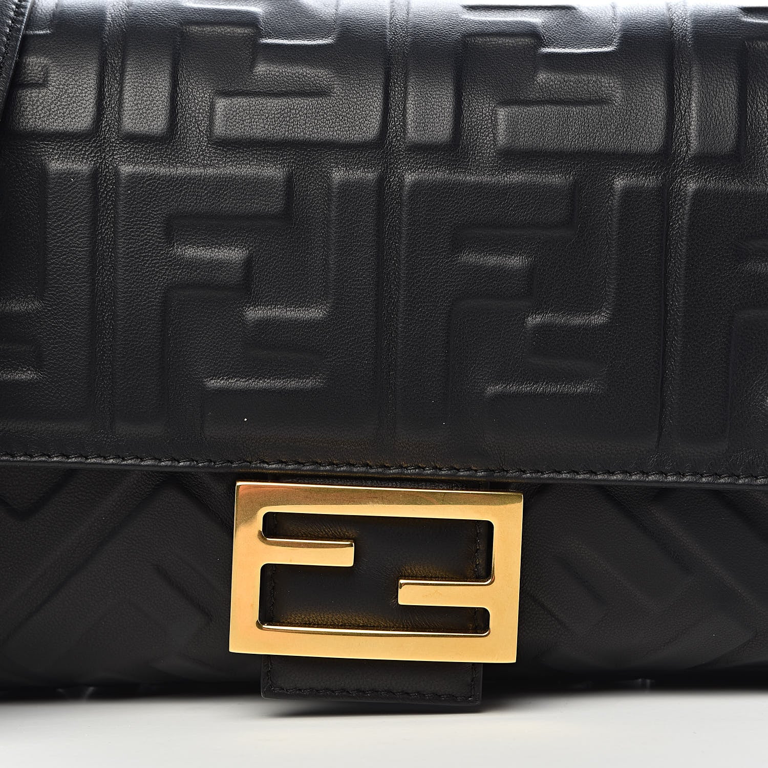 Fendi Nappa FF 1974 Embossed Baguette Black 10 of 10