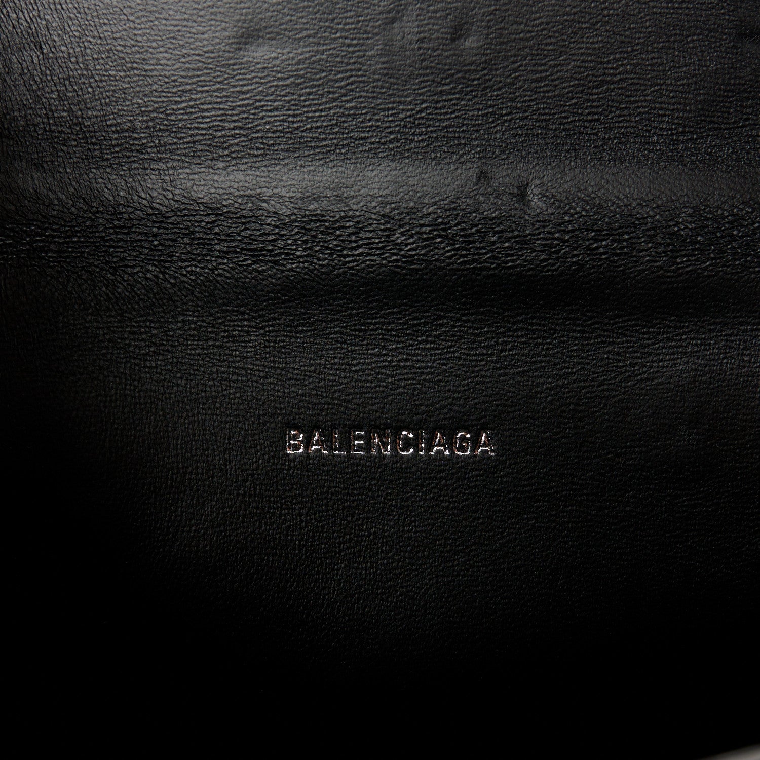 Balenciaga Shiny Calfskin Monochrome Crocodile Embossed Hourglass Top Handle Bag XS Black 6 of 10