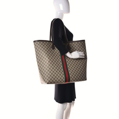 Gucci X BALENCIAGA BB Supreme Monogram Web Large Ophidia Shopping Tote Beige New Acero 2 of 9