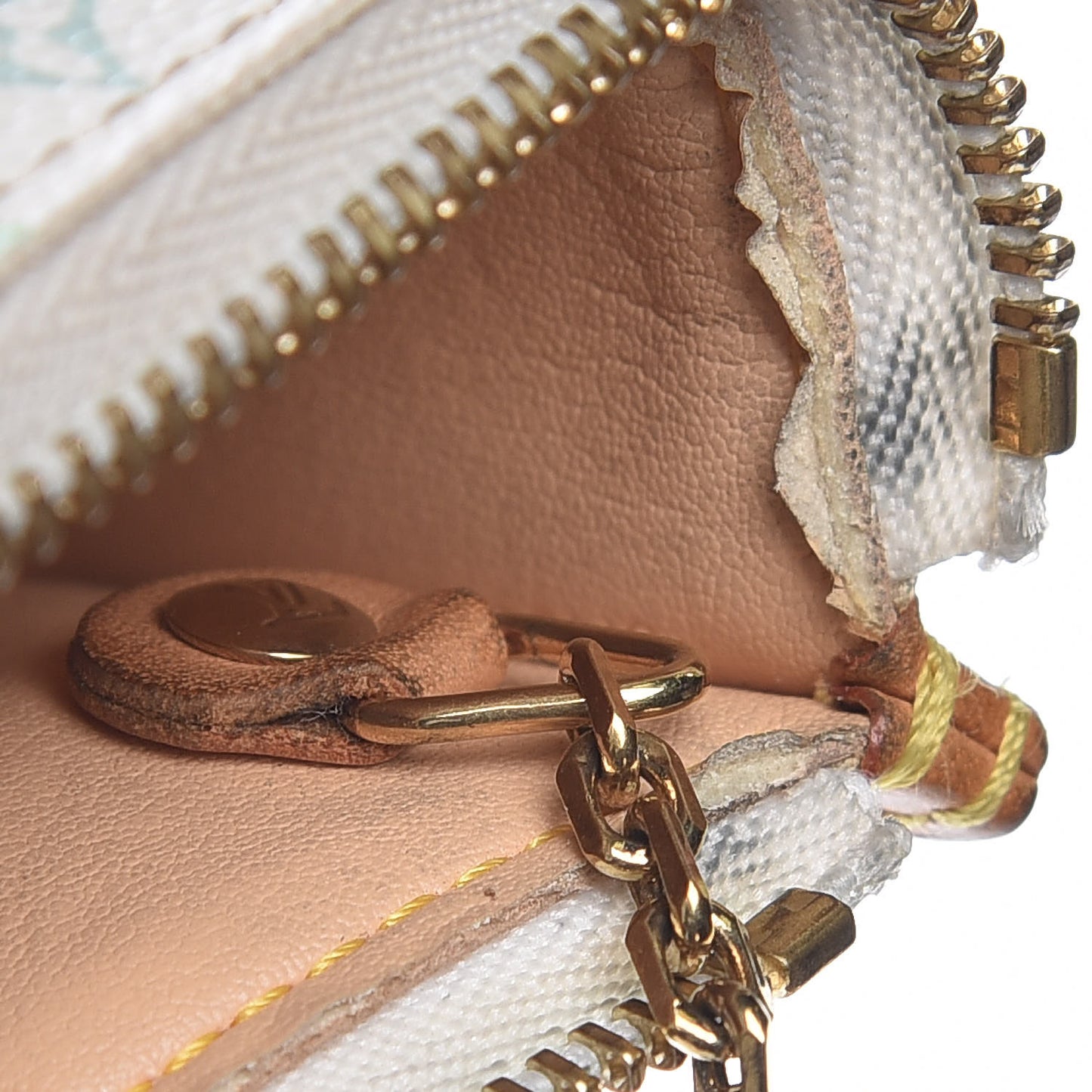 Monogram Multicolor Key Pouch White