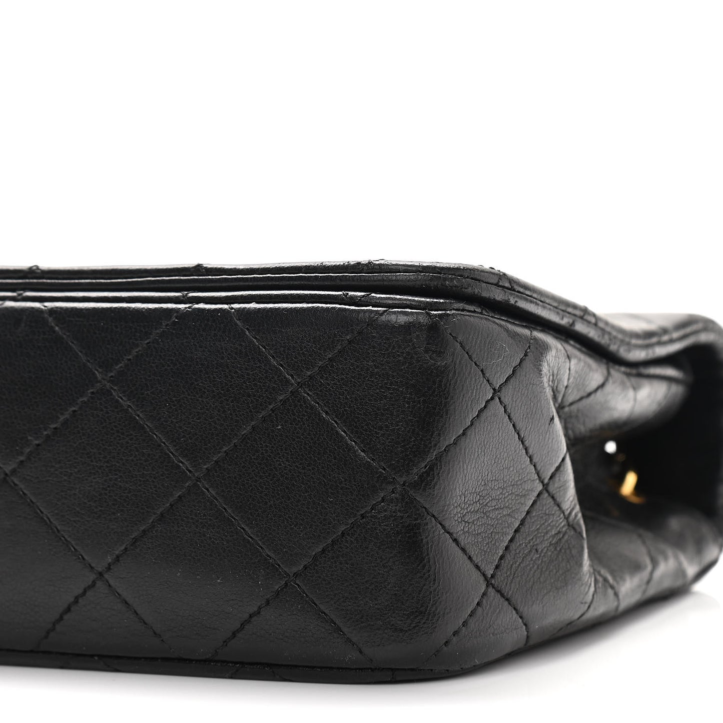 Lambskin Quilted Small Single Flap Black
