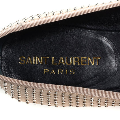Saint Laurent Leather Studded Ballerina Flats 37.5 Nude Powder 7 of 8