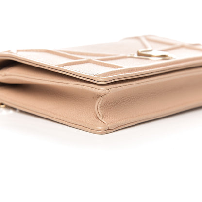 Christian Dior Grained Calfskin Diorama Wallet on Chain Pouch Nude 11 of 13