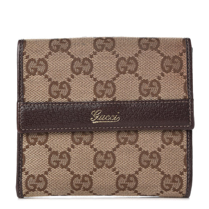 Gucci Monogram French Flap Wallet Dark Brown 1 of 8