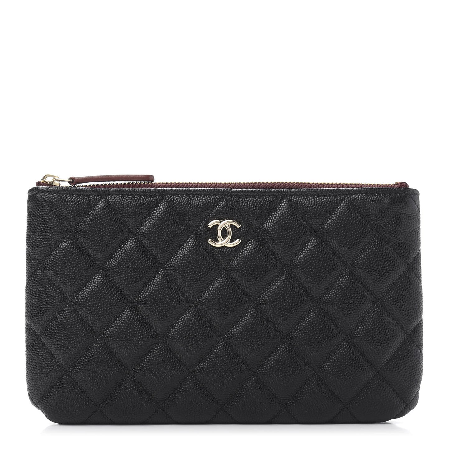 Caviar Quilted Cosmetic Case Black