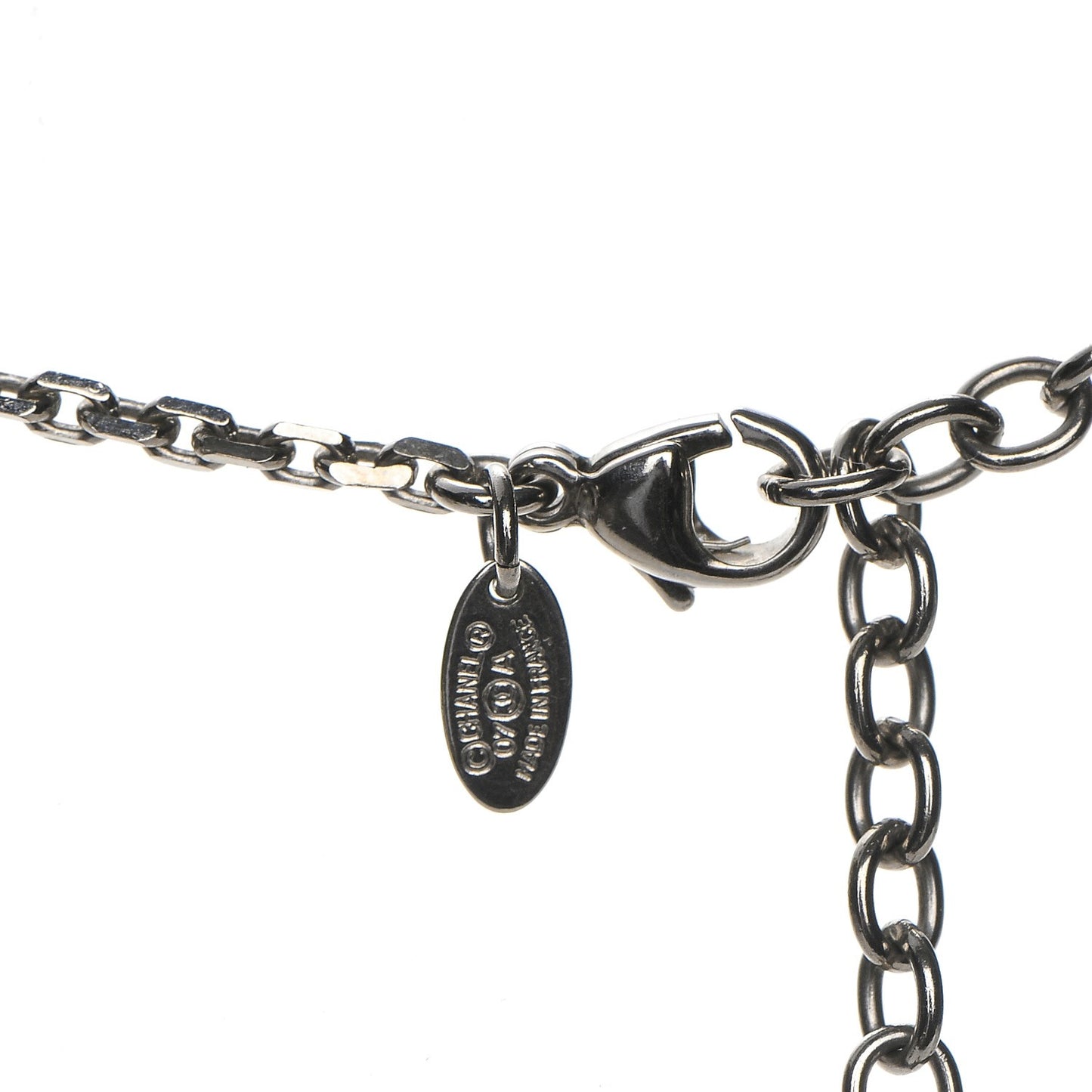 Lucite CC Square Charm Necklace