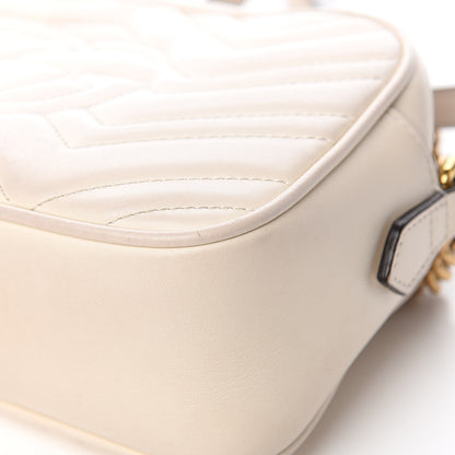 Gucci Calfskin Matelasse Small GG Marmont Chain Shoulder Bag White 11 of 15