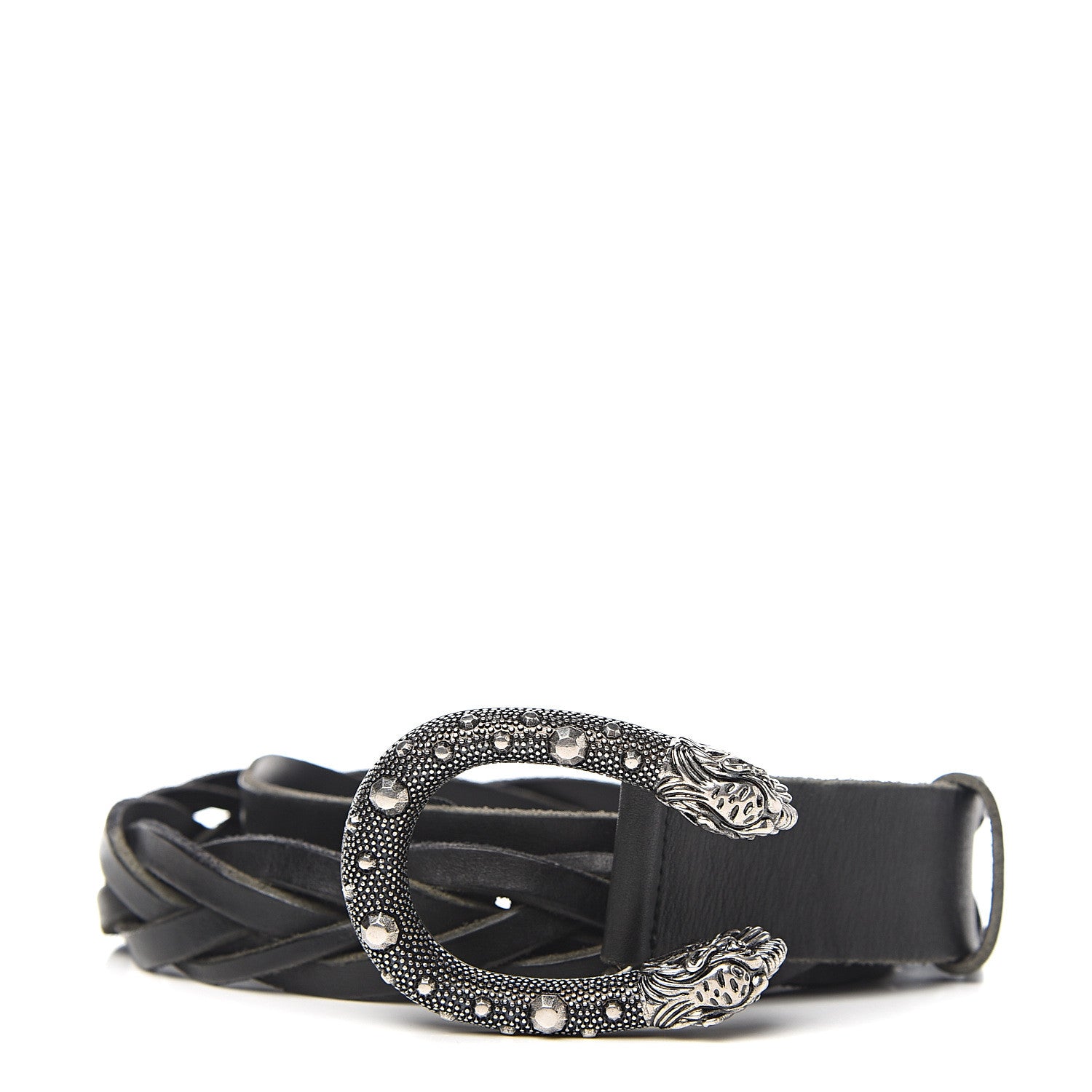Gucci Calfskin Braided Dionysus Belt 95 38 Black 1 of 4