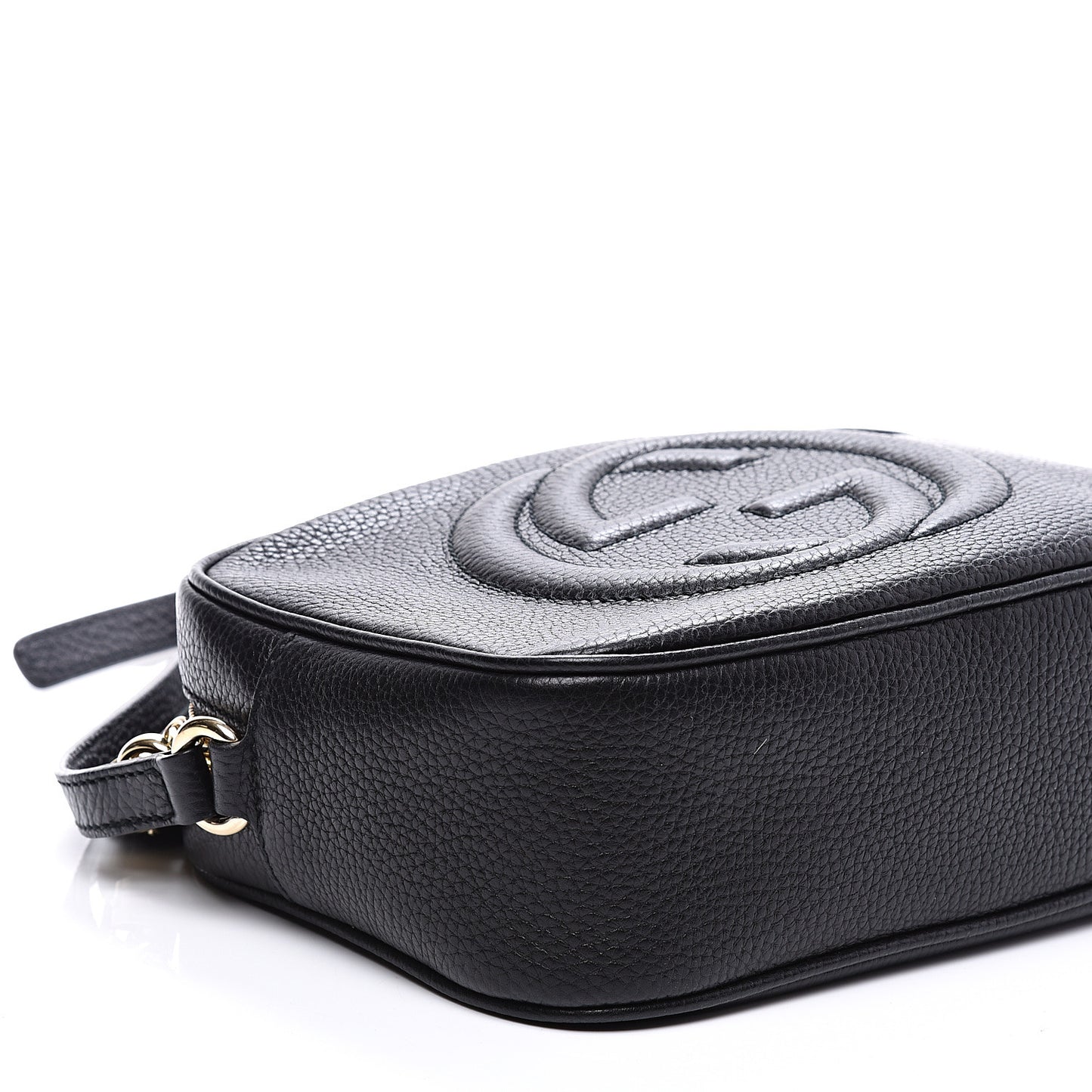 Pebbled Calfskin Small Soho Disco Bag Black
