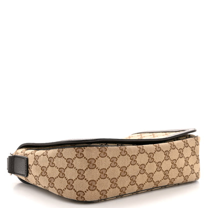 Gucci Monogram Flap Messenger Bag Beige Dark Brown 4 of 13