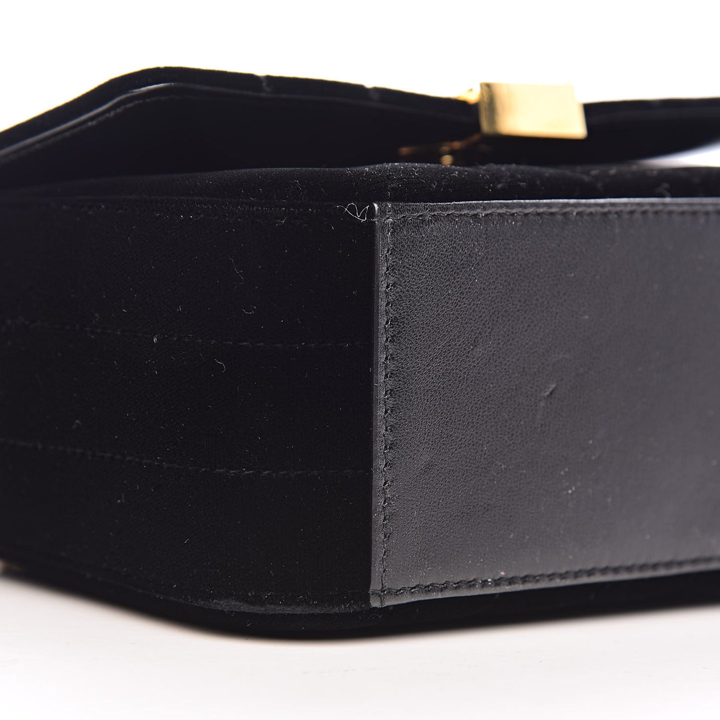 Velvet Matelasse Small Vicky Chain Bag Black