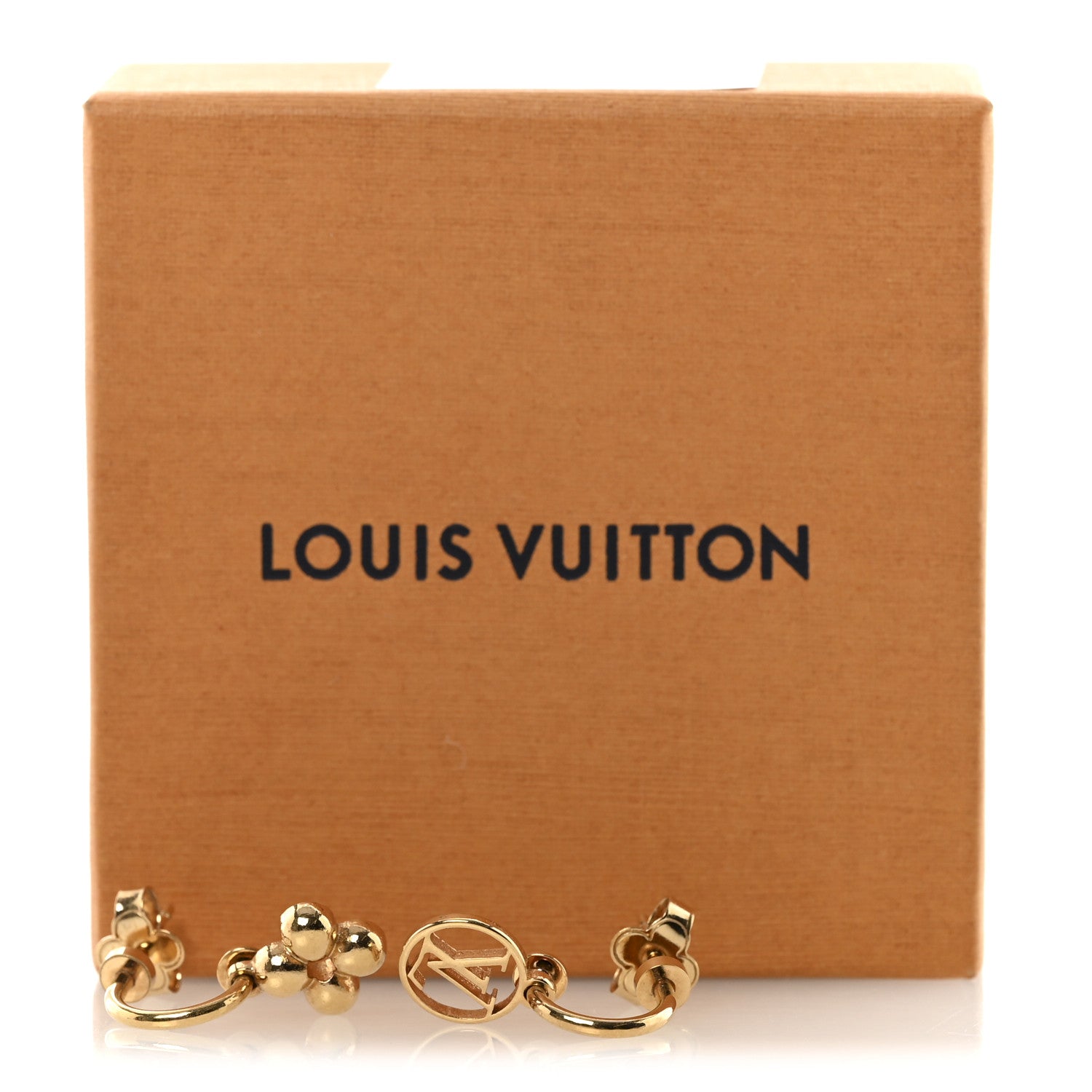 Louis Vuitton Brass Blooming Earrings Gold 5 of 5