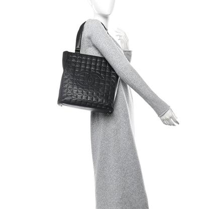 Chanel Lambskin Quilted Chocolate Bar Tote Black 2 of 10