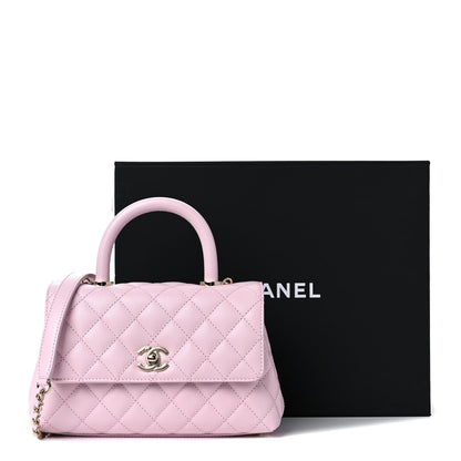 Chanel Caviar Quilted Mini Coco Handle Flap Light Pink 9 of 9