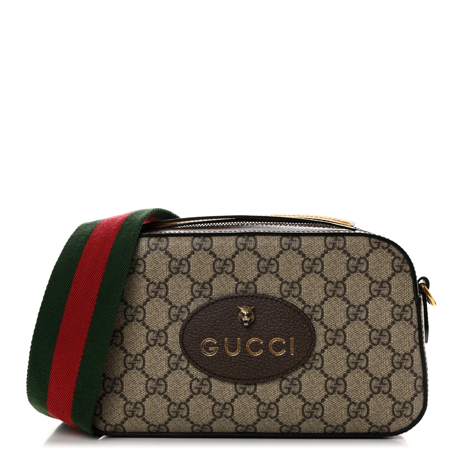 Gucci GG Supreme Monogram Web Neo Vintage Shoulder Bag Beige New Acero Crop 1 of 10