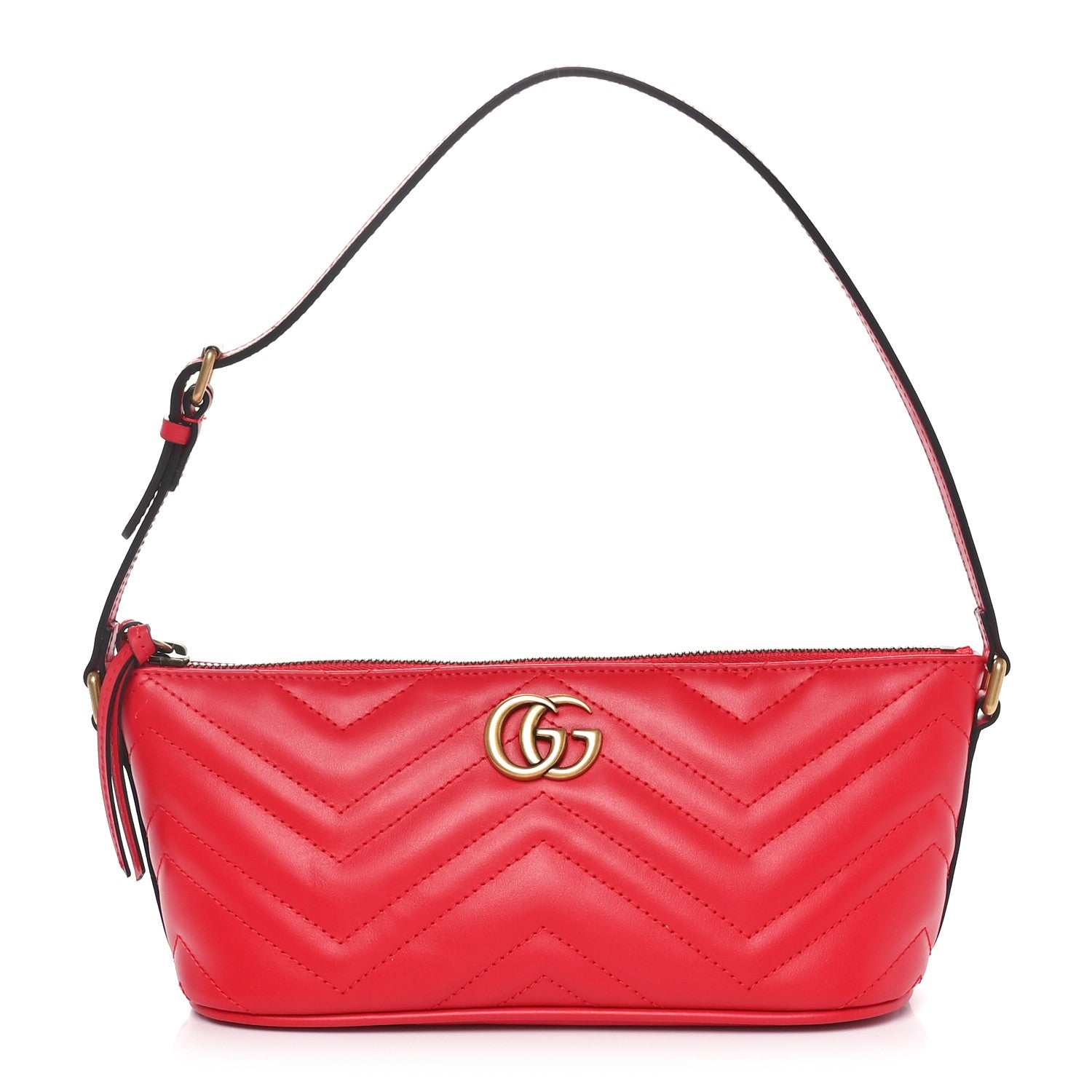 Gucci Calfskin Matelasse Chevron GG Marmont Sling Shoulder Bag Rosso 1 of 10