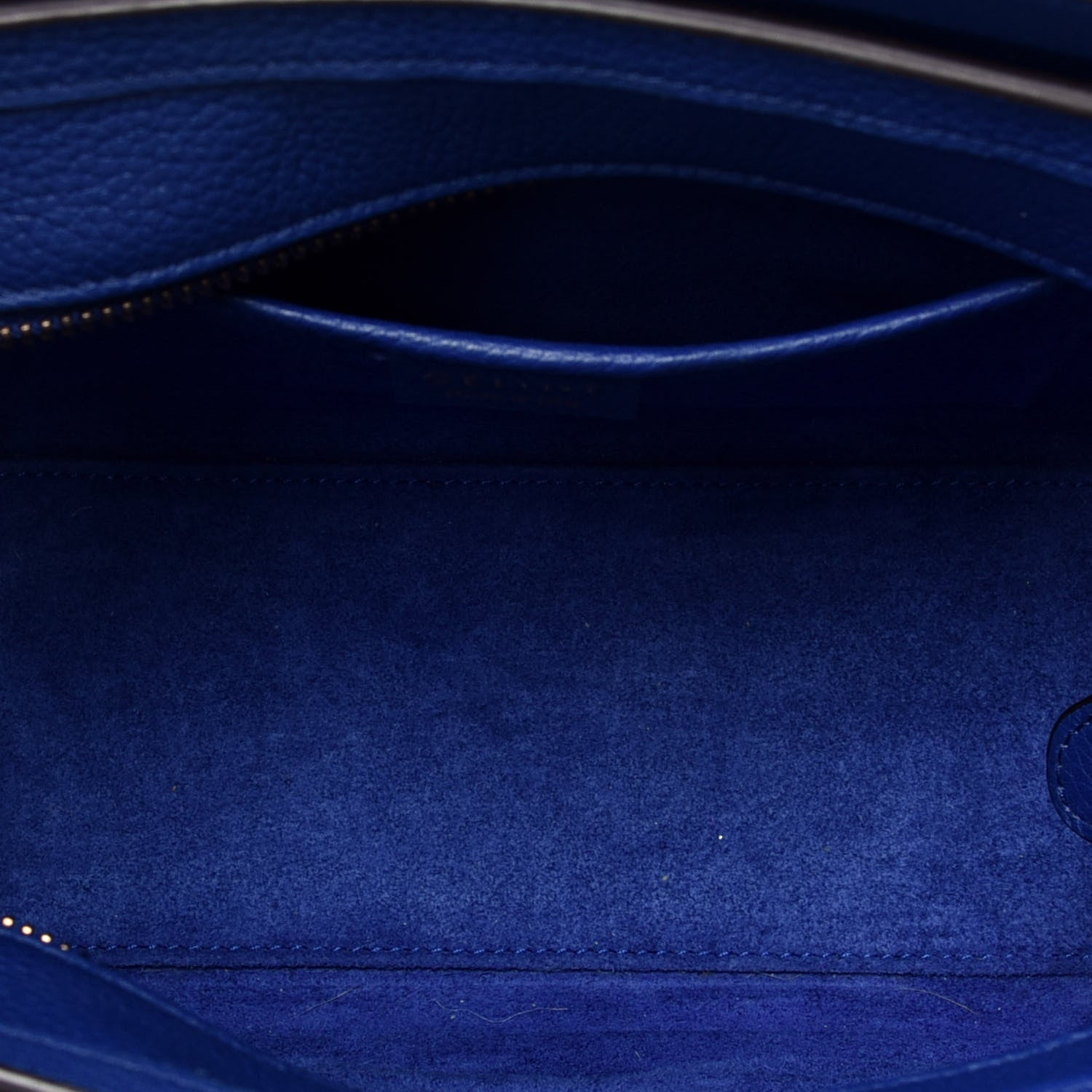 Celine Drummed Calfskin Nano Luggage Indigo 6 of 10