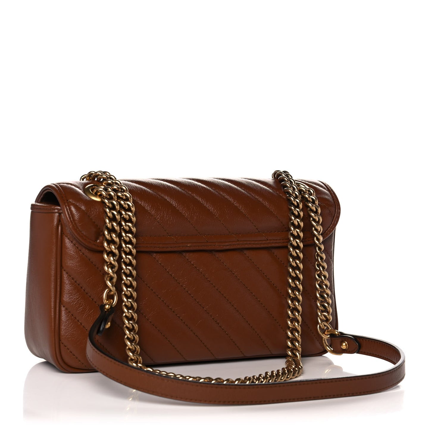 Azalea Calfskin Matelasse Diagonal Small GG Marmont Shoulder Bag Cuir