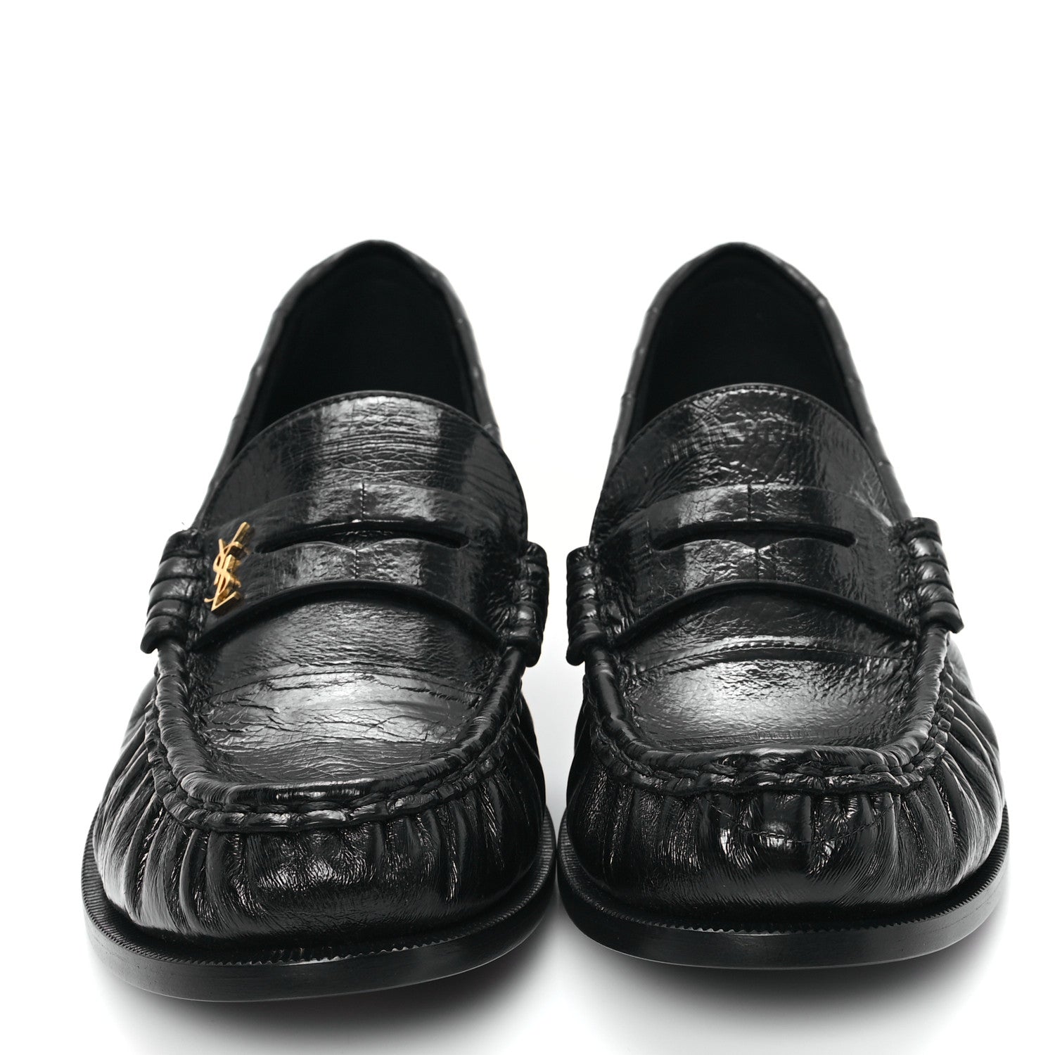 Saint Laurent Supple Eel Le 15 Loafer Penny Slippers 37.5 Black 3 of 10