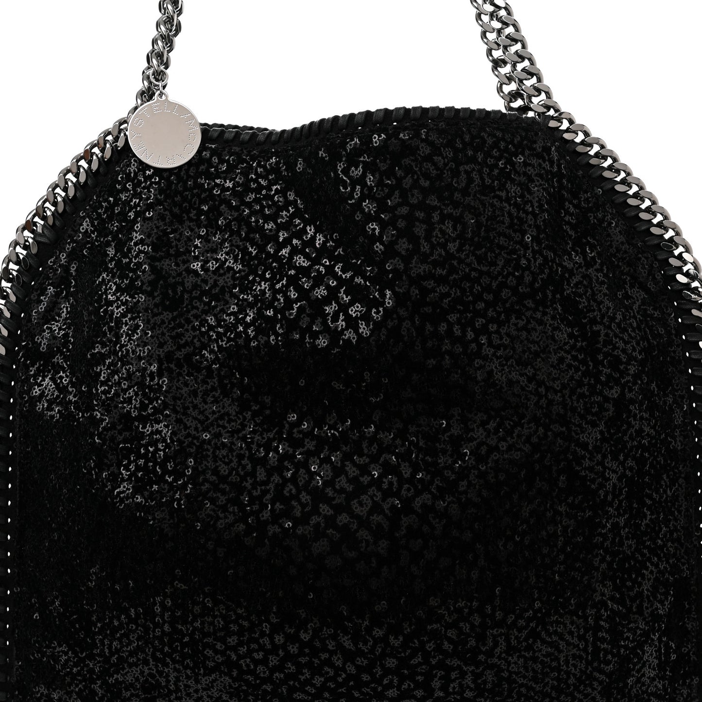 Sequin Small Falabella Tote Black