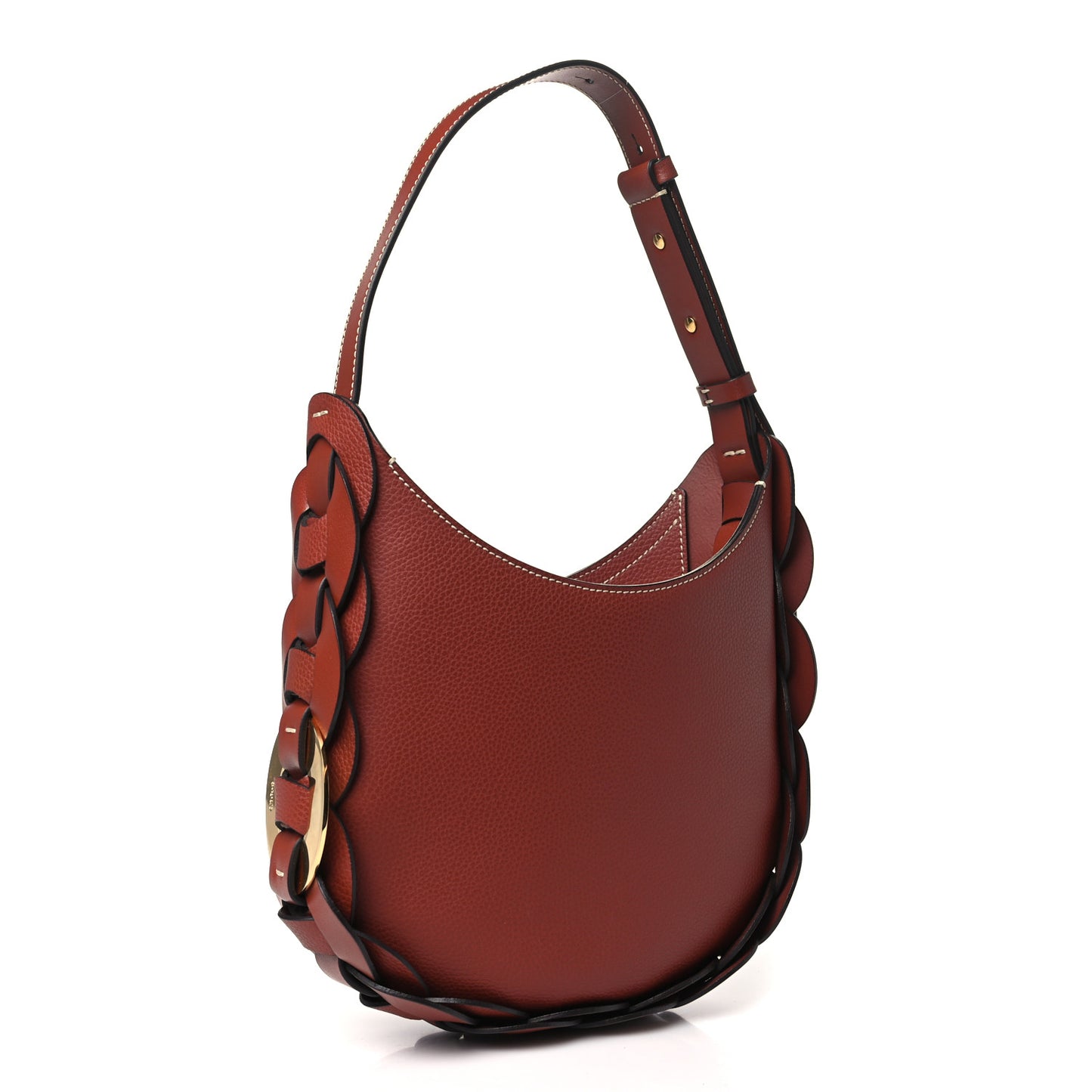 Small Grain Smooth Calfskin Small Darryl Hobo Sepia Brown