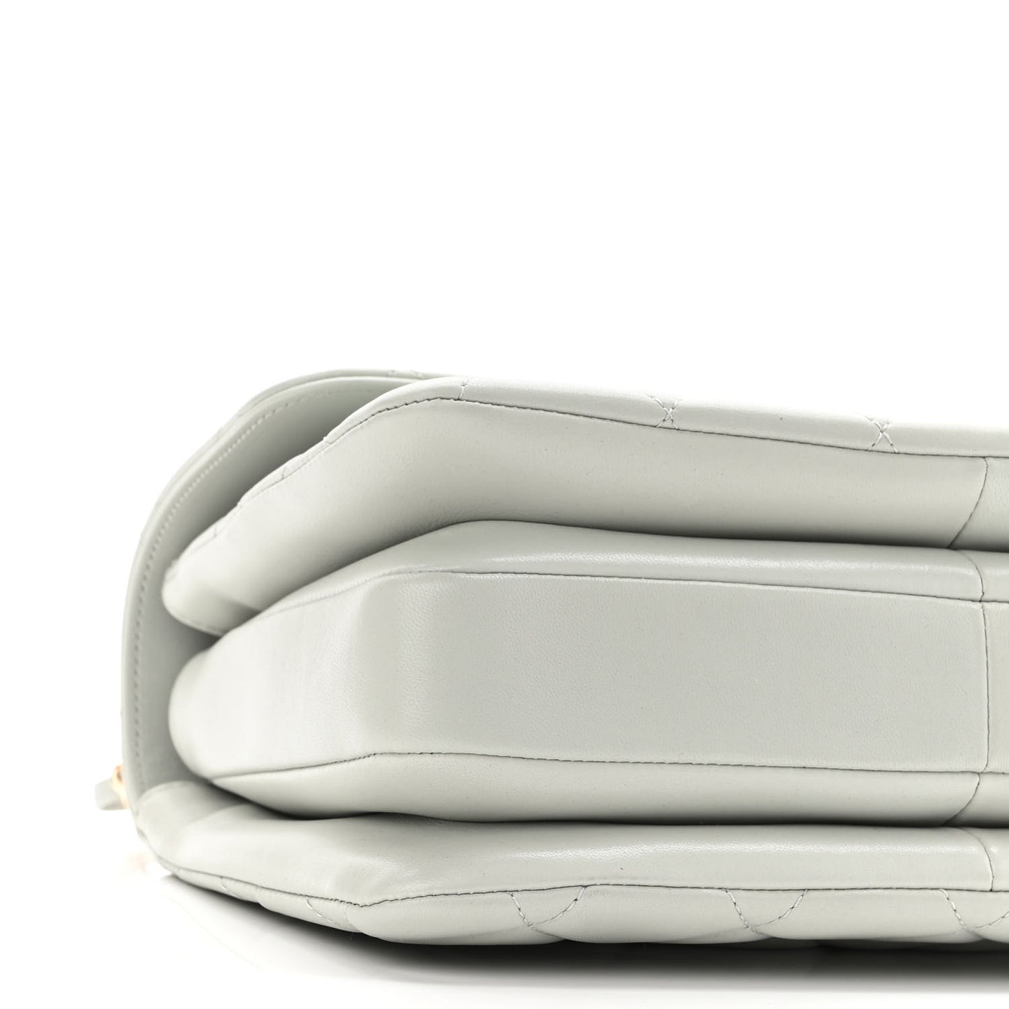 Lambskin Quilted Small Trendy CC Flap Dual Handle Bag Light Grey