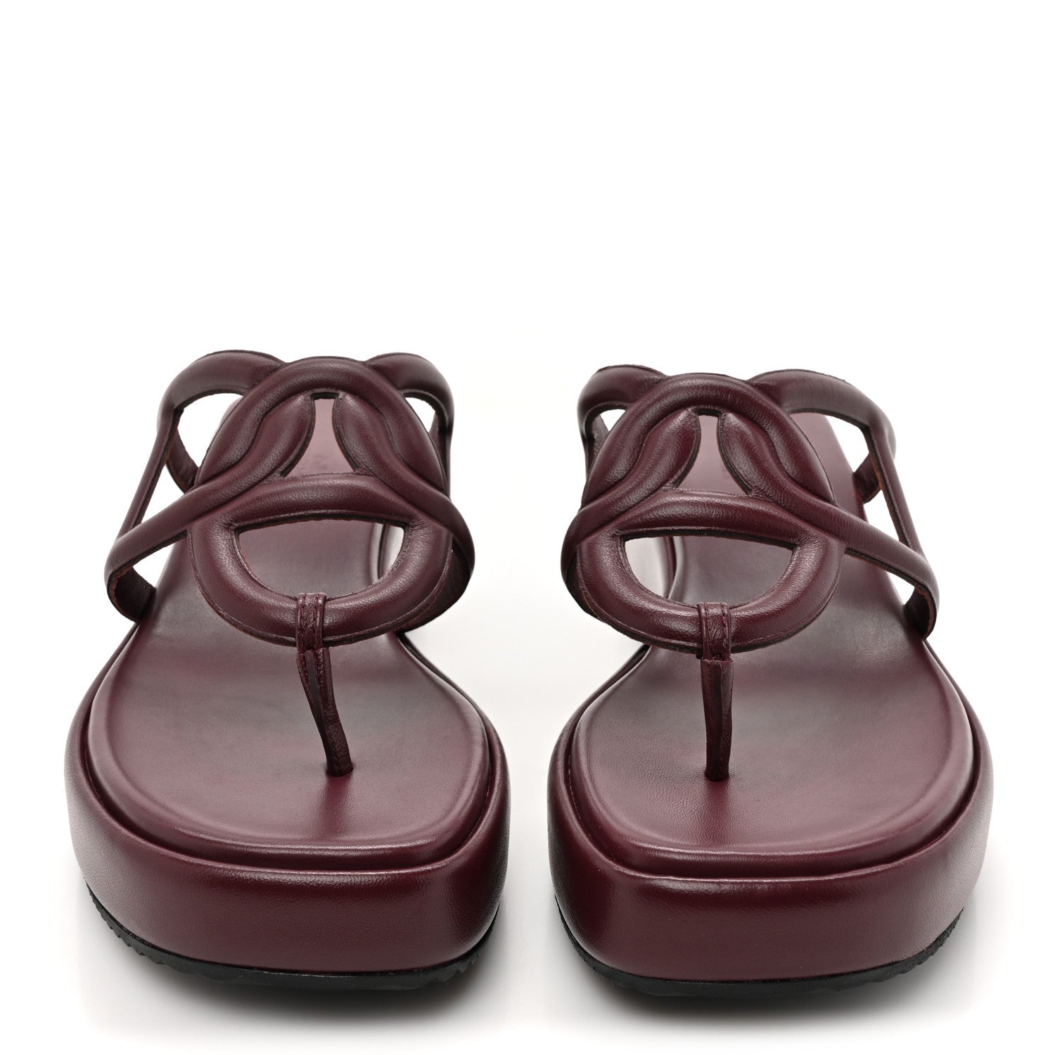 Hermes Nappa Gipsy Sandals 38 Rouge Marsala 2 of 9