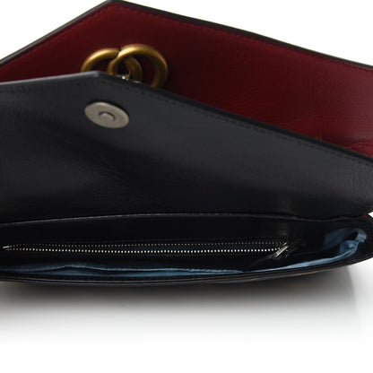 Gucci Calfskin Diagonal GG Medium Thiara Double Envelope Shoulder Bag Black Red 8 of 10