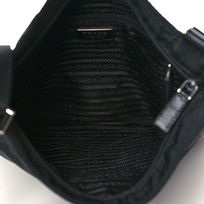 Prada Tessuto Nylon Saffiano Flat Messenger Bag Black 4 of 9