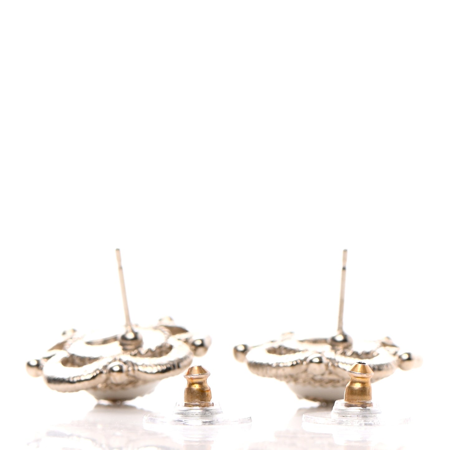 Pearl Crystal CC Earrings Gold