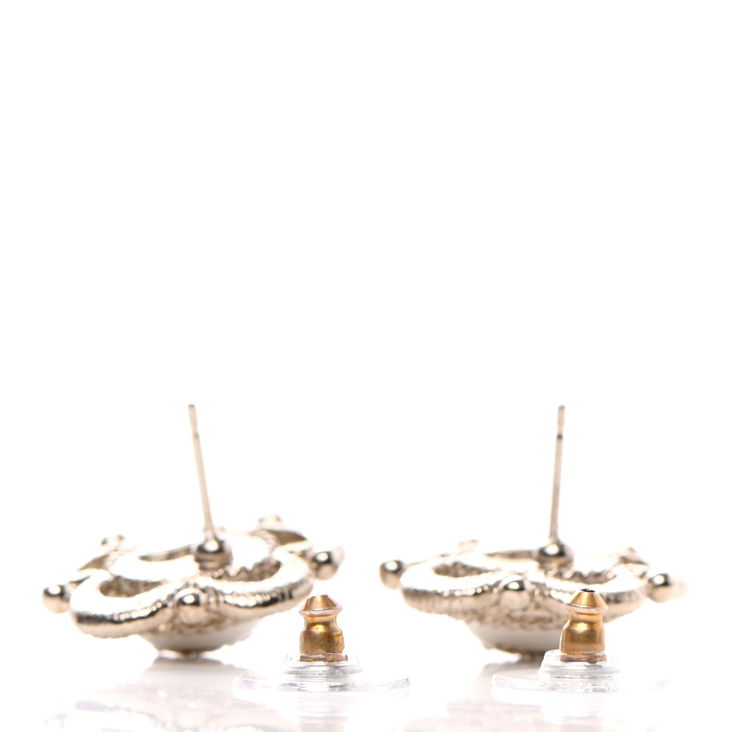 Chanel Pearl Crystal CC Earrings Gold 3 of 4