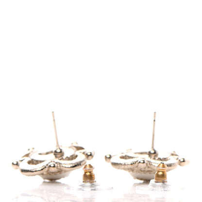 Chanel Pearl Crystal CC Earrings Gold 3 of 4