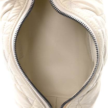 Christian Dior Calfskin Macrocannage Medium Diortravel Nomad Pouch Off White 5 of 12