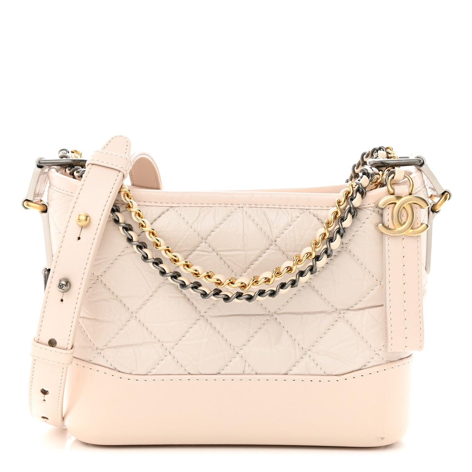 Chanel Aged Calfskin Quilted Small Gabrielle Hobo Light Pink 1 of 10
