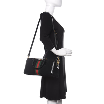 Gucci Suede Patent GG Web Medium Ophidia Boston Black 3 of 10
