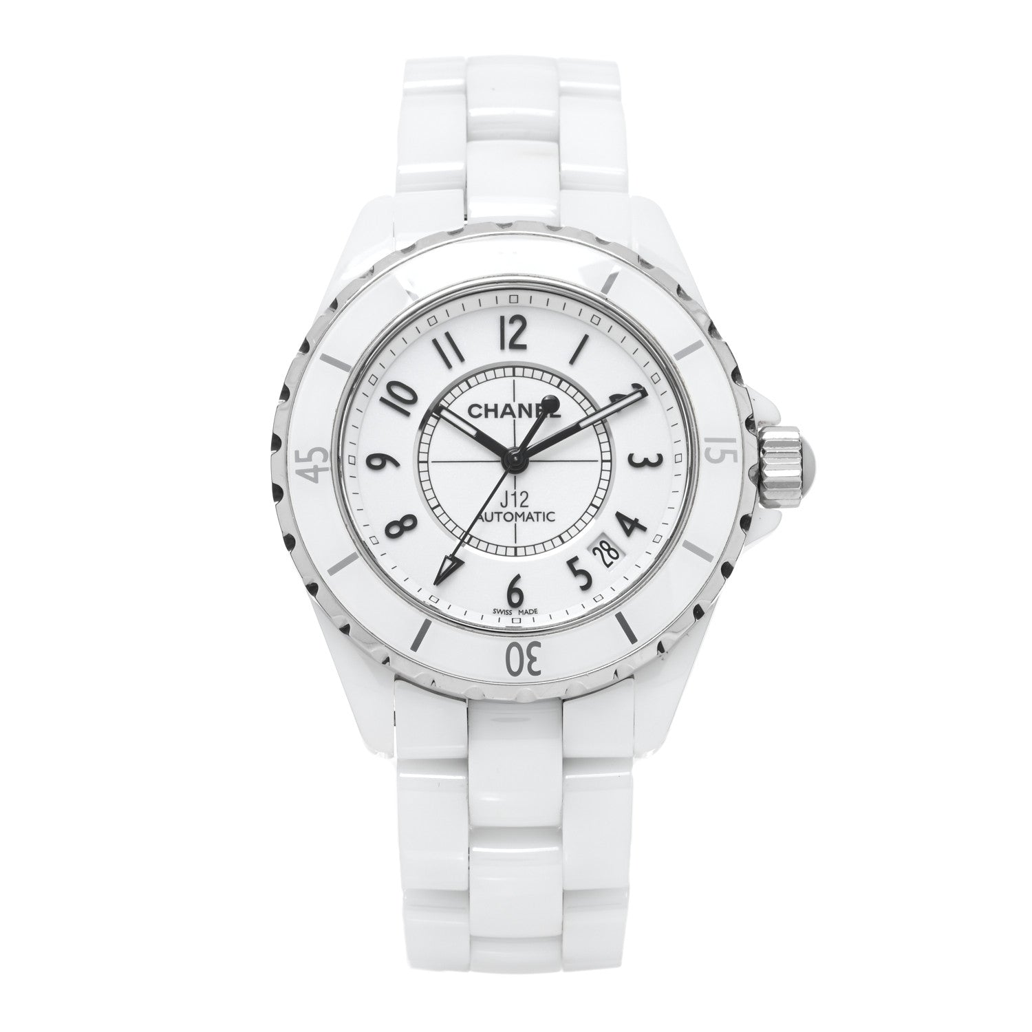 Chanel Stainless Steel Ceramic 38mm J12 Automatic Watch White 1 of 4