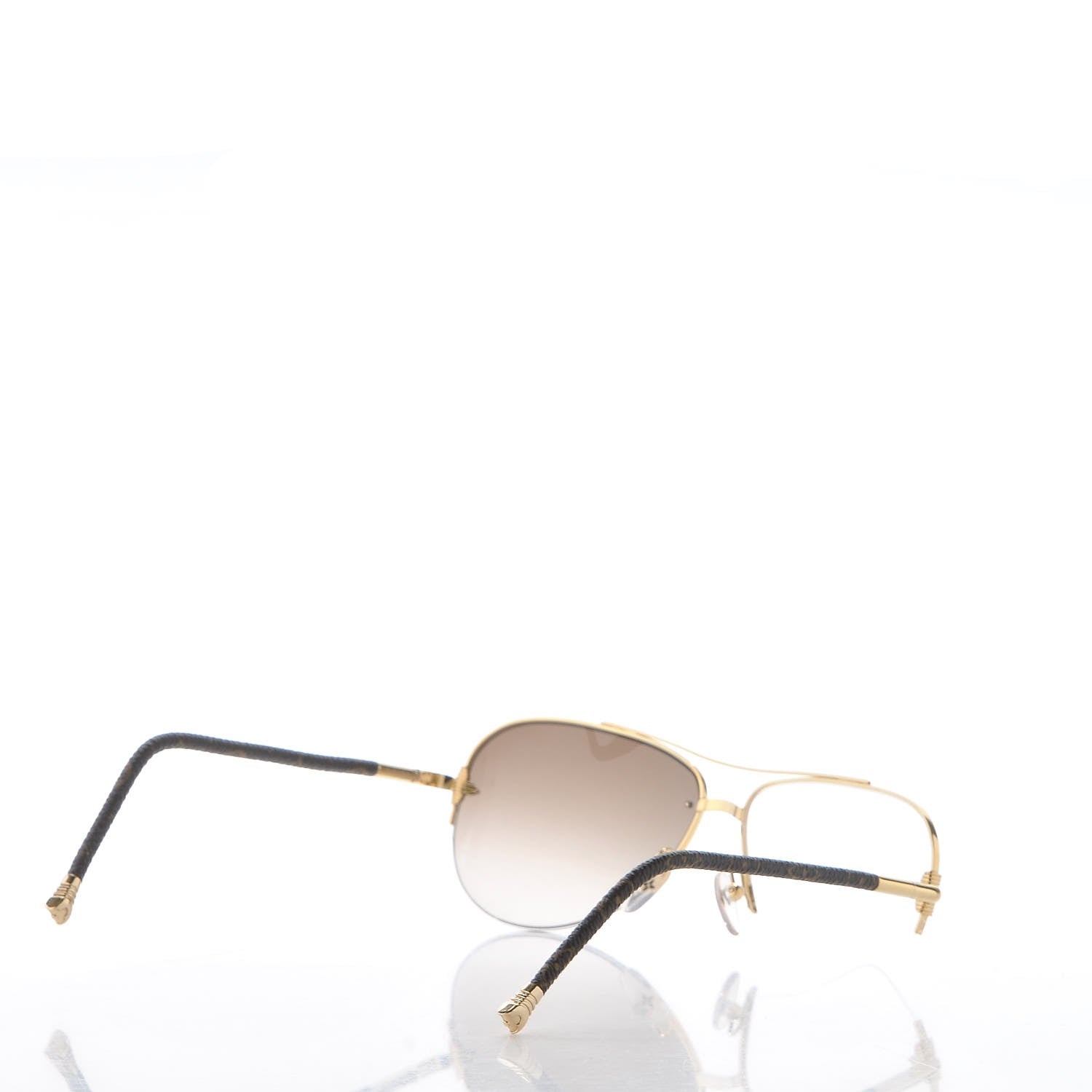 Louis Vuitton Monogram Petite Viola Pilote Aviator Sunglasses Z0571U Brown 4 of 8