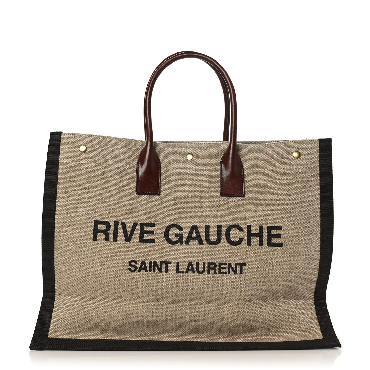 Linen Calfskin Rive Gauche Tote Natural
