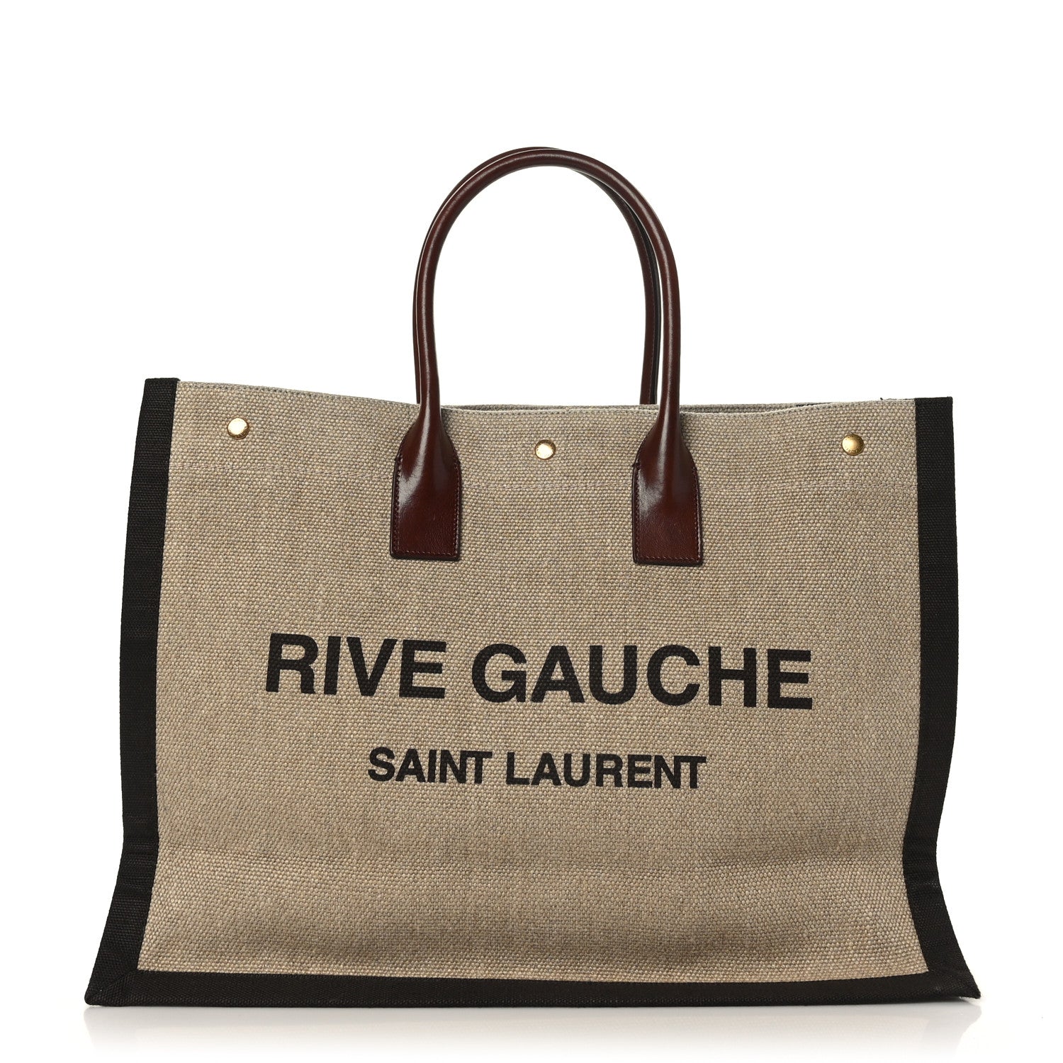 Saint Laurent Linen Calfskin Rive Gauche Tote Natural 1 of 8
