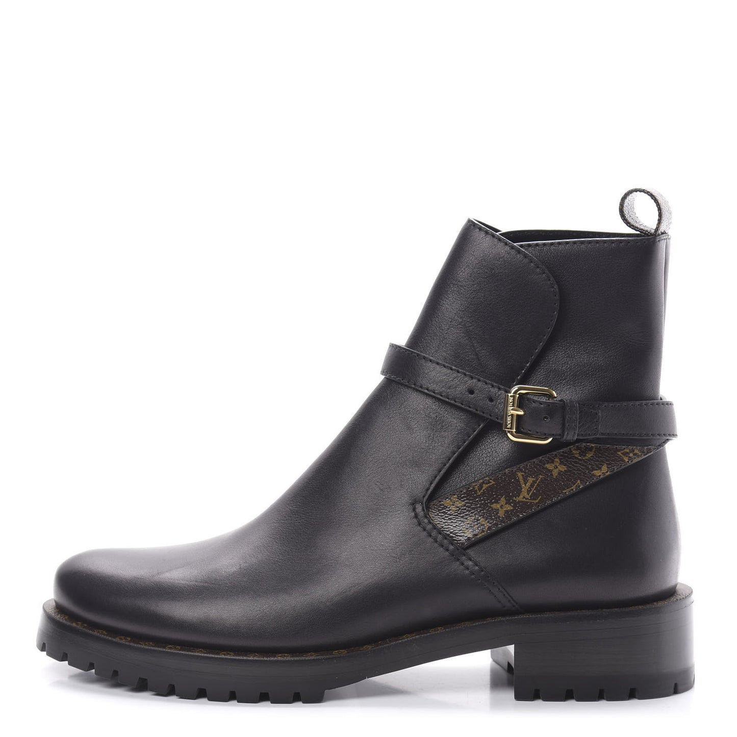 Calfskin Monogram Discovery Flat Ankle Boots 38.5 Black