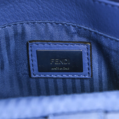Fendi Vitello Elite Petite 2Jours Tote Blue Neon 6 of 8
