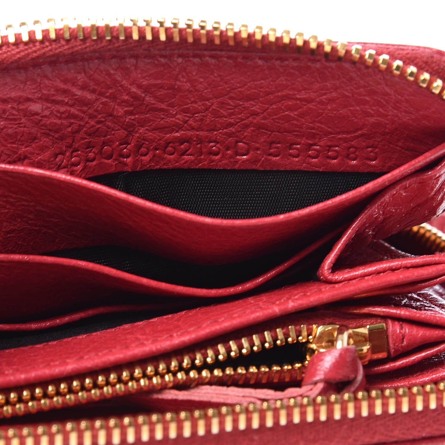 Balenciaga Agneau Classic Gold Hardware Continental Zip Around Wallet Rouge Sapphire 8 of 15