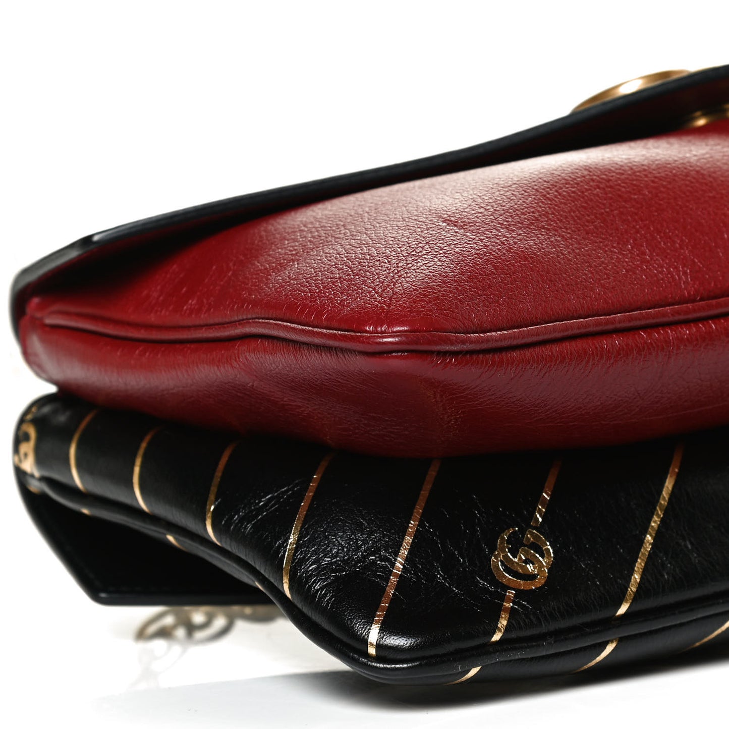 Calfskin Diagonal GG Medium Thiara Double Envelope Shoulder Bag Black Red