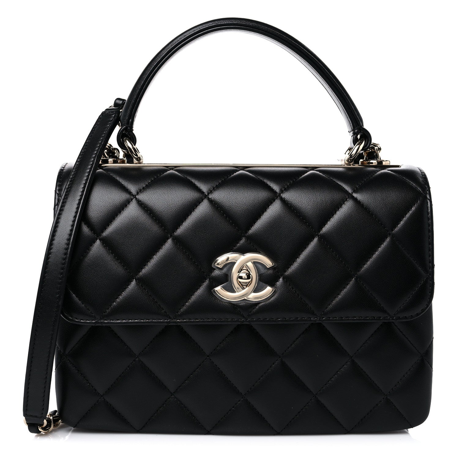 Chanel Lambskin Quilted Small Trendy CC Dual Handle Flap Bag Black 1 of 10