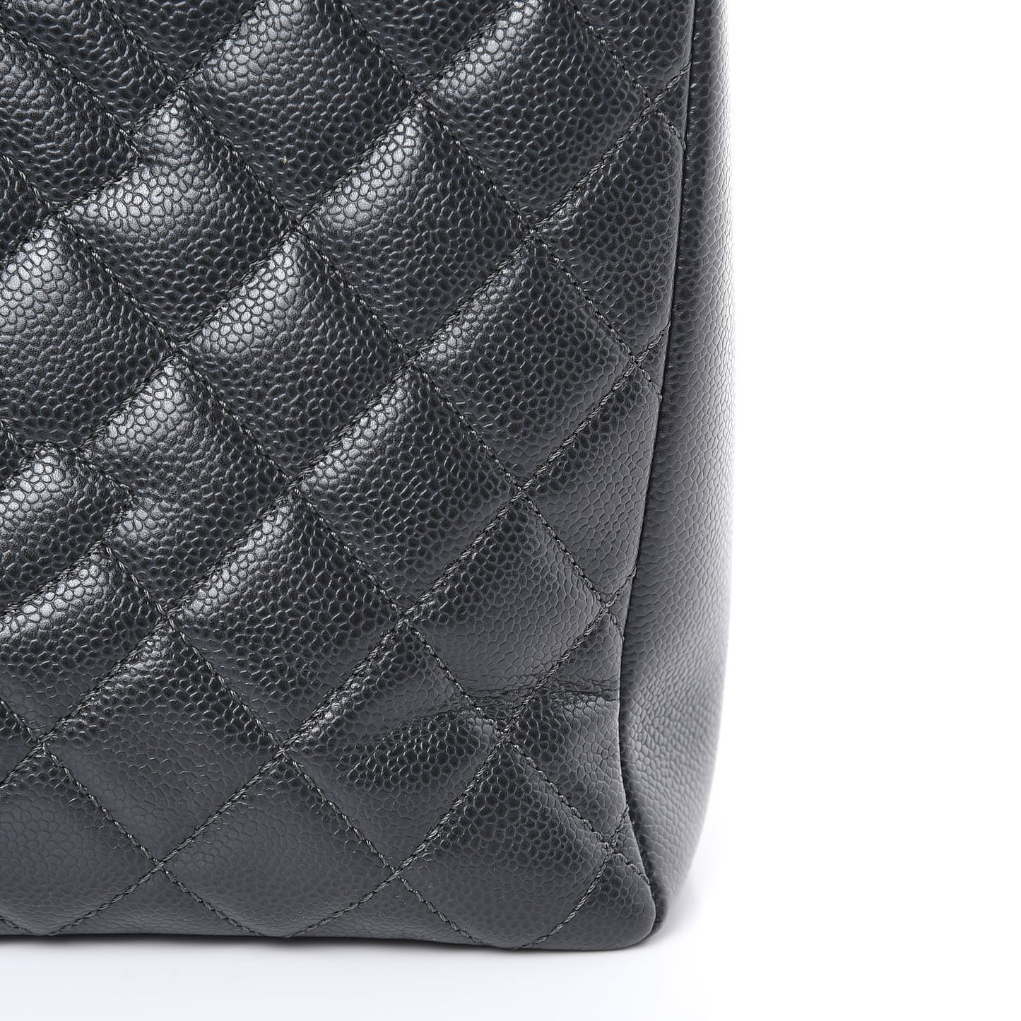 Caviar Quilted Grand Shopping Tote GST Dark Grey