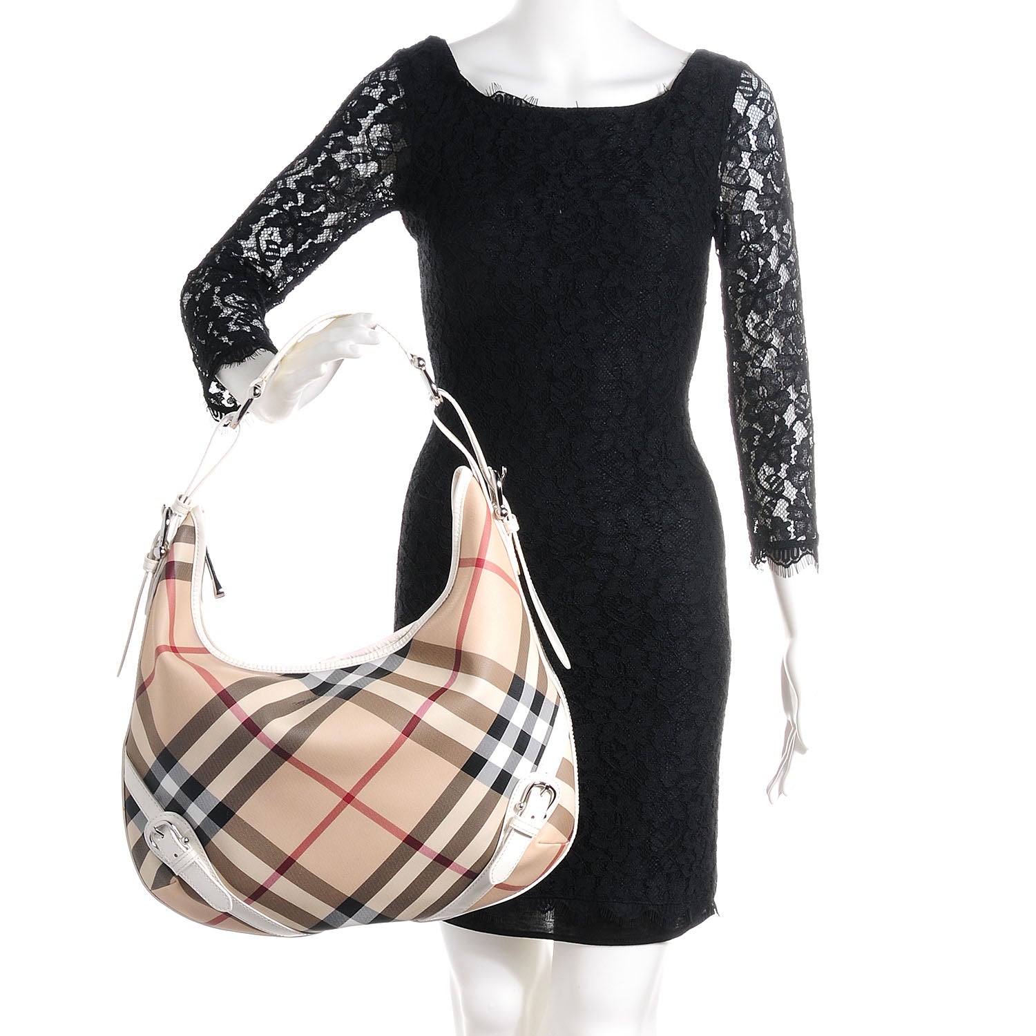 Burberry Supernova Check Large Larkin Hobo White 2 of 12